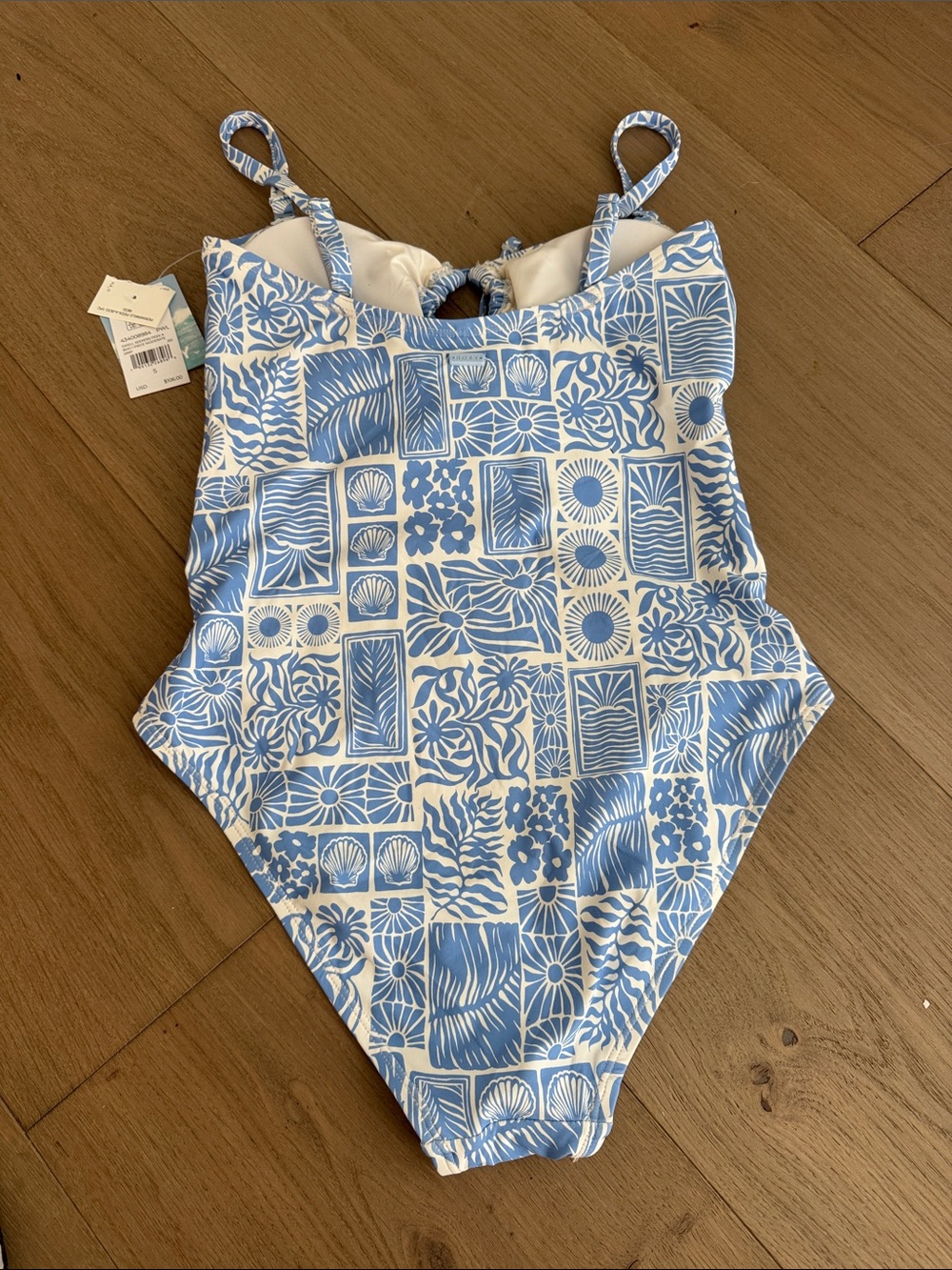 NWT Roxy swell seekers Peekaboo one piece Blue & White Cutout size S - Picture 8 of 8